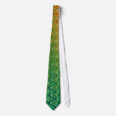 Cravate Motif coloré vert orange Zigzag (Devant)