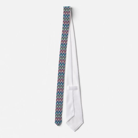 Cravate Motif coloré Zigzag Chevron (Dos)