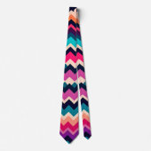 Cravate Motif coloré Zigzag Chevron (Devant)