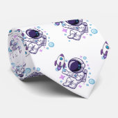 Cravate Motif conçu pour un astronaute magnifique  (Roulé)