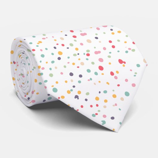Cravate Motif Confetti coloré mignon (Roulé)