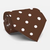 Cravate motif cool à points chocolat (Roulé)