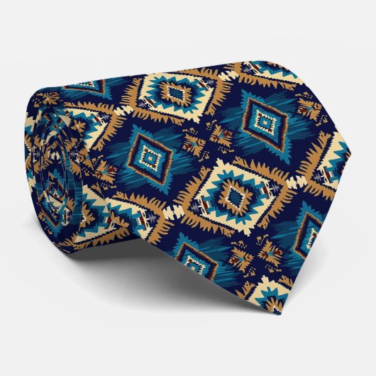 Cravate motif cool Aztec carrelé (Roulé)