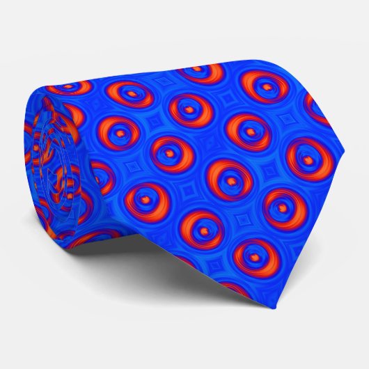 Cravate Motif COOL bleu et rouge (Roulé)