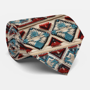 Cravate motif cool broderie occidentale carrelée