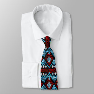 Cravate motif cool broderie occidentale carrelée