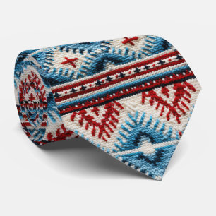 Cravate motif cool broderie occidentale carrelée