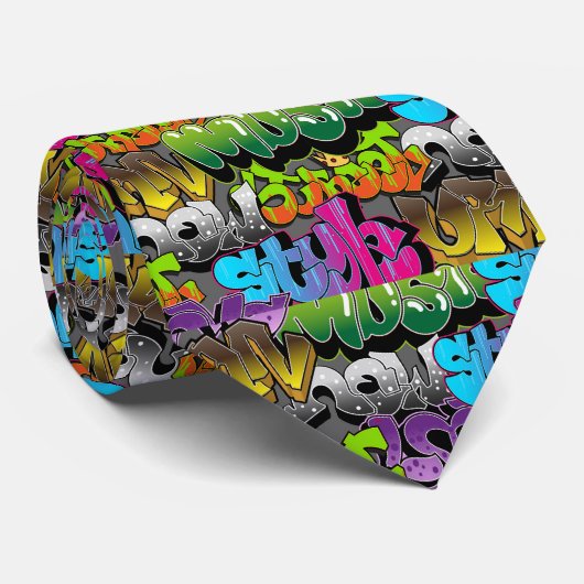 Cravate motif cool carrelé (Roulé)