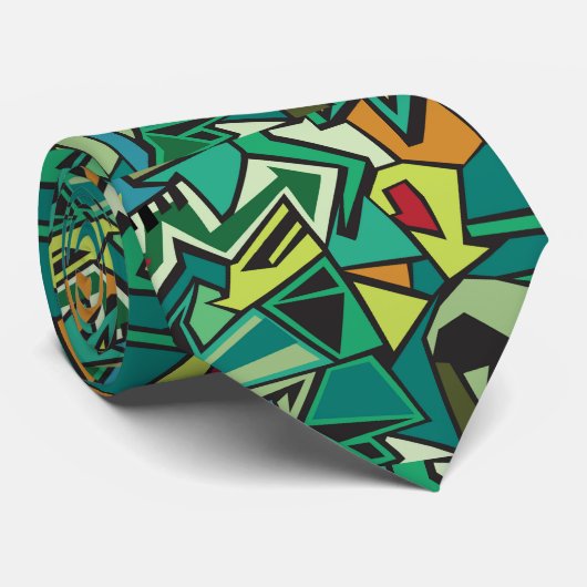 Cravate motif cool carrelé (Roulé)