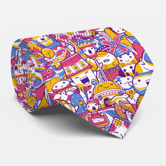Cravate motif cool carrelé (Roulé)