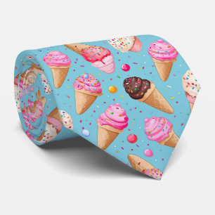 Cravate motif cool carrelé crème glacée