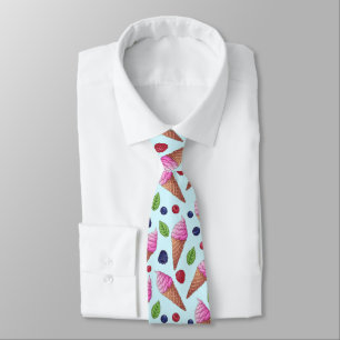 Cravate motif cool carrelé crème glacée