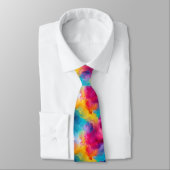 Cravate motif cool carrelé de peinture arc-en-ciel (Attaché)