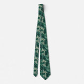 Cravate motif cool carrelé en feuilles tropicales (Dos)