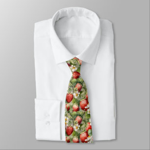 Cravate motif cool carrelé fraise