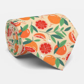 Cravate motif cool carrelé pamplemousse (Roulé)
