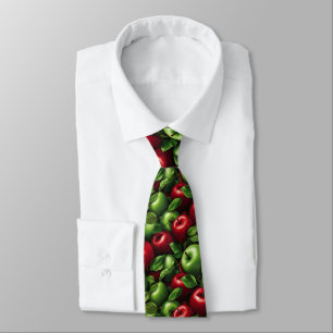 Cravate motif cool carrelé rouge vert pomme