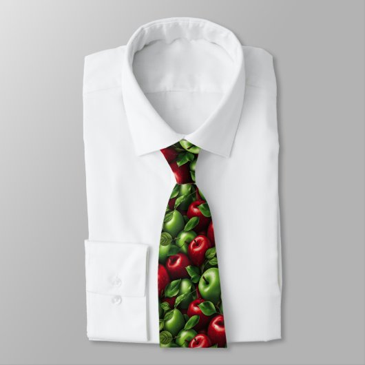 Cravate motif cool carrelé rouge vert pomme (Attaché)