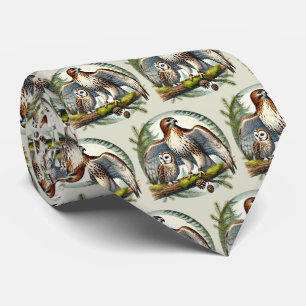 Cravate Motif cool de hibou aigle carrelé