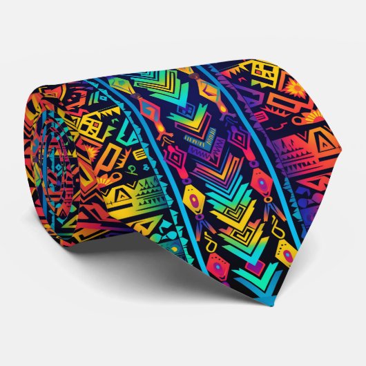 Cravate motif cool en aztèque (Roulé)