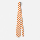 Cravate motif cool orange blanc (Devant)