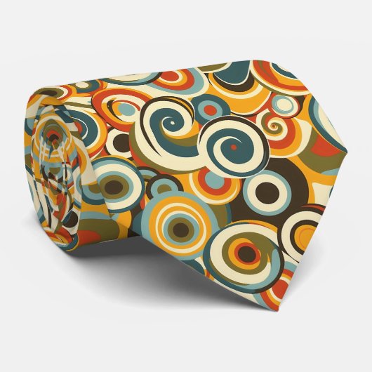 Cravate motif cool rétro carrelé (Roulé)