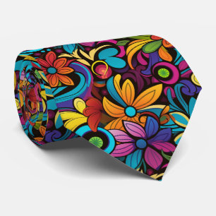 Cravate motif cool rétro carrelé
