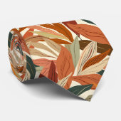 Cravate motif cool triple feuille (Roulé)