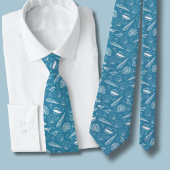 Cravate Motif coquillage bleu