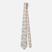 Cravate Motif corail côtier à l'aquarelle Boho Luxe (6) (Devant)