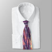 Cravate motif corail et violet (Attaché)