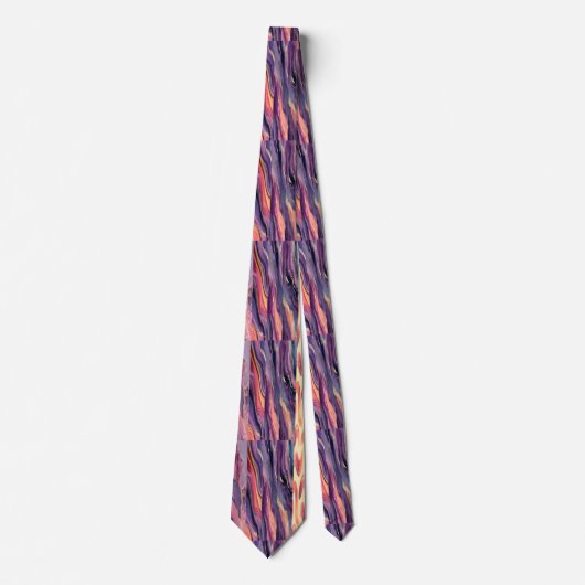 Cravate motif corail et violet (Devant)