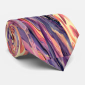 Cravate motif corail et violet (Roulé)