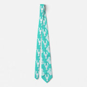 Cravate Motif côtier de homard de turquoise (Dos)