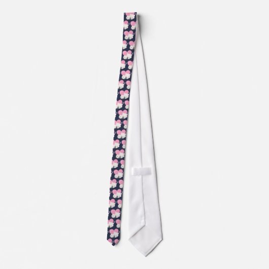 Cravate Motif couchant chaton blanc mignon (Dos)