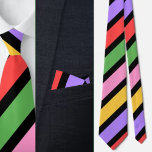 Cravate Motif couleur mignonne rayures<br><div class="desc">Couleur Cute Stripes Motif cravate.</div>