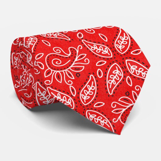 Cravate motif Country Red Paisley (Roulé)