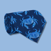 Cravate Motif Crabe Bleu