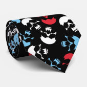 Cravate Motif crâne multicolore (Roulé)