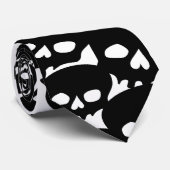 Cravate Motif crâne noir (Roulé)