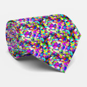 Cravate Motif cristallin multicolore de bloc (Roulé)