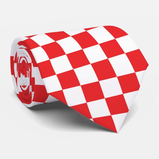 Cravate Motif croate en carton rouge blanc (Roulé)