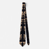 Cravate Motif crocodile moderne en or rose et noir (Devant)