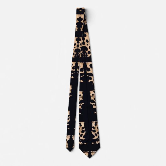 Cravate Motif crocodile moderne en or rose et noir (Dos)