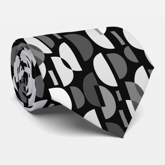 Cravate Motif croissant 010921 - Monochrome (Roulé)