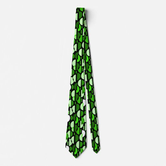 Cravate Motif Croissant 010921 - Vert Gazon (Devant)