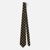 Cravate Motif d'abeille Elegant Noir & Or (Devant)