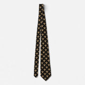 Cravate Motif d'abeille Elegant Noir & Or (Dos)