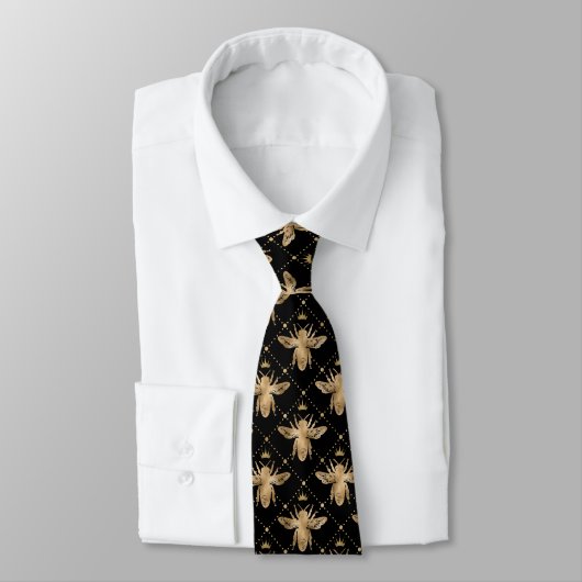 Cravate Motif d'abeille noire froide (Attaché)