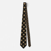 Cravate Motif d'abeille noire froide (Devant)